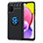 Coque Ultra Fine Silicone Souple Housse Etui avec Support Bague Anneau Aimante Magnetique JM1 pour Samsung Galaxy F02S SM-E025F Bleu et Noir
