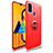 Coque Ultra Fine Silicone Souple Housse Etui avec Support Bague Anneau Aimante Magnetique JM1 pour Samsung Galaxy M21 Rouge