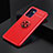 Coque Ultra Fine Silicone Souple Housse Etui avec Support Bague Anneau Aimante Magnetique JM2 pour OnePlus Nord CE 2 5G Rouge