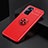 Coque Ultra Fine Silicone Souple Housse Etui avec Support Bague Anneau Aimante Magnetique JM2 pour Oppo A96 4G Rouge