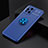 Coque Ultra Fine Silicone Souple Housse Etui avec Support Bague Anneau Aimante Magnetique JM2 pour Oppo Find X3 5G Bleu