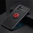 Coque Ultra Fine Silicone Souple Housse Etui avec Support Bague Anneau Aimante Magnetique JM2 pour Oppo Reno6 Z 5G Rouge et Noir