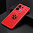 Coque Ultra Fine Silicone Souple Housse Etui avec Support Bague Anneau Aimante Magnetique JM2 pour Oppo Reno8 Pro 5G Rouge