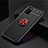 Coque Ultra Fine Silicone Souple Housse Etui avec Support Bague Anneau Aimante Magnetique JM2 pour Samsung Galaxy A02s Rouge et Noir