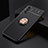 Coque Ultra Fine Silicone Souple Housse Etui avec Support Bague Anneau Aimante Magnetique JM2 pour Samsung Galaxy A04s Or et Noir