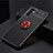 Coque Ultra Fine Silicone Souple Housse Etui avec Support Bague Anneau Aimante Magnetique JM2 pour Samsung Galaxy A15 5G Rouge et Noir