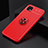 Coque Ultra Fine Silicone Souple Housse Etui avec Support Bague Anneau Aimante Magnetique JM2 pour Samsung Galaxy A22 5G Rouge