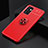 Coque Ultra Fine Silicone Souple Housse Etui avec Support Bague Anneau Aimante Magnetique JM2 pour Samsung Galaxy A52s 5G Rouge