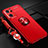 Coque Ultra Fine Silicone Souple Housse Etui avec Support Bague Anneau Aimante Magnetique JM3 pour OnePlus Nord CE 2 5G Rouge