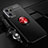 Coque Ultra Fine Silicone Souple Housse Etui avec Support Bague Anneau Aimante Magnetique JM3 pour OnePlus Nord CE 2 5G Rouge et Noir