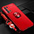 Coque Ultra Fine Silicone Souple Housse Etui avec Support Bague Anneau Aimante Magnetique JM3 pour Oppo Reno6 Pro 5G Rouge