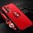 Coque Ultra Fine Silicone Souple Housse Etui avec Support Bague Anneau Aimante Magnetique JM3 pour Samsung Galaxy A13 4G Rouge