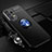Coque Ultra Fine Silicone Souple Housse Etui avec Support Bague Anneau Aimante Magnetique JM3 pour Samsung Galaxy A72 5G Bleu et Noir