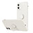 Coque Ultra Fine Silicone Souple Housse Etui avec Support Bague Anneau Aimante Magnetique N01 pour Apple iPhone 12 Blanc