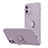 Coque Ultra Fine Silicone Souple Housse Etui avec Support Bague Anneau Aimante Magnetique N01 pour Apple iPhone 12 Mini Violet Clair