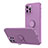 Coque Ultra Fine Silicone Souple Housse Etui avec Support Bague Anneau Aimante Magnetique N01 pour Apple iPhone 12 Pro Violet