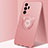 Coque Ultra Fine Silicone Souple Housse Etui avec Support Bague Anneau Aimante Magnetique N02 pour Samsung Galaxy Note 20 Ultra 5G Or Rose