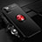 Coque Ultra Fine Silicone Souple Housse Etui avec Support Bague Anneau Aimante Magnetique N03 pour Apple iPhone 12 Pro Max Rouge et Noir