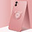 Coque Ultra Fine Silicone Souple Housse Etui avec Support Bague Anneau Aimante Magnetique N04 pour Apple iPhone 12 Or Rose