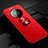 Coque Ultra Fine Silicone Souple Housse Etui avec Support Bague Anneau Aimante Magnetique pour Huawei Mate 40 Pro+ Plus Rouge