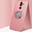 Coque Ultra Fine Silicone Souple Housse Etui avec Support Bague Anneau Aimante Magnetique pour Nokia 7 Plus Or Rose