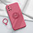 Coque Ultra Fine Silicone Souple Housse Etui avec Support Bague Anneau Aimante Magnetique pour OnePlus 8T 5G Vin Rouge