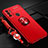 Coque Ultra Fine Silicone Souple Housse Etui avec Support Bague Anneau Aimante Magnetique pour Oppo A32 Rouge