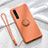 Coque Ultra Fine Silicone Souple Housse Etui avec Support Bague Anneau Aimante Magnetique pour Oppo F15 Orange