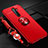 Coque Ultra Fine Silicone Souple Housse Etui avec Support Bague Anneau Aimante Magnetique pour Oppo Reno Ace Rouge