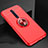 Coque Ultra Fine Silicone Souple Housse Etui avec Support Bague Anneau Aimante Magnetique pour Oppo Reno2 Rouge