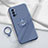 Coque Ultra Fine Silicone Souple Housse Etui avec Support Bague Anneau Aimante Magnetique pour Oppo Reno4 5G Gris