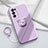 Coque Ultra Fine Silicone Souple Housse Etui avec Support Bague Anneau Aimante Magnetique pour Oppo Reno5 Pro+ Plus 5G Violet Clair