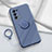 Coque Ultra Fine Silicone Souple Housse Etui avec Support Bague Anneau Aimante Magnetique pour Oppo Reno6 Pro 5G Gris Lavende