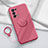 Coque Ultra Fine Silicone Souple Housse Etui avec Support Bague Anneau Aimante Magnetique pour Oppo Reno6 Pro 5G Rouge