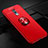 Coque Ultra Fine Silicone Souple Housse Etui avec Support Bague Anneau Aimante Magnetique pour Realme X Rouge