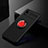 Coque Ultra Fine Silicone Souple Housse Etui avec Support Bague Anneau Aimante Magnetique pour Samsung Galaxy A01 Core Rouge et Noir