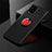 Coque Ultra Fine Silicone Souple Housse Etui avec Support Bague Anneau Aimante Magnetique pour Samsung Galaxy A42 5G Rouge et Noir