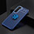 Coque Ultra Fine Silicone Souple Housse Etui avec Support Bague Anneau Aimante Magnetique pour Samsung Galaxy S21 5G Bleu