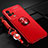 Coque Ultra Fine Silicone Souple Housse Etui avec Support Bague Anneau Aimante Magnetique pour Vivo iQOO 8 5G Rouge