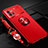 Coque Ultra Fine Silicone Souple Housse Etui avec Support Bague Anneau Aimante Magnetique pour Vivo iQOO 9 5G Rouge