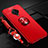 Coque Ultra Fine Silicone Souple Housse Etui avec Support Bague Anneau Aimante Magnetique pour Vivo X50 Lite Rouge