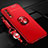 Coque Ultra Fine Silicone Souple Housse Etui avec Support Bague Anneau Aimante Magnetique pour Vivo Y11s Rouge