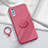 Coque Ultra Fine Silicone Souple Housse Etui avec Support Bague Anneau Aimante Magnetique pour Vivo Y7s Rouge