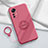 Coque Ultra Fine Silicone Souple Housse Etui avec Support Bague Anneau Aimante Magnetique pour Xiaomi Mi 12T 5G Rose Rouge