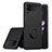 Coque Ultra Fine Silicone Souple Housse Etui avec Support Bague Anneau Aimante Magnetique QW1 pour Samsung Galaxy Z Flip3 5G Noir