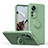 Coque Ultra Fine Silicone Souple Housse Etui avec Support Bague Anneau Aimante Magnetique QW1 pour Xiaomi Mi 12T Pro 5G Vert Armee