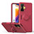 Coque Ultra Fine Silicone Souple Housse Etui avec Support Bague Anneau Aimante Magnetique QW1 pour Xiaomi Redmi K50 Gaming 5G Vin Rouge