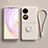 Coque Ultra Fine Silicone Souple Housse Etui avec Support Bague Anneau Aimante Magnetique S01 pour Huawei Pocket S Blanc