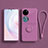 Coque Ultra Fine Silicone Souple Housse Etui avec Support Bague Anneau Aimante Magnetique S01 pour Huawei Pocket S Violet