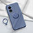 Coque Ultra Fine Silicone Souple Housse Etui avec Support Bague Anneau Aimante Magnetique S01 pour Oppo A58 4G Gris Lavende